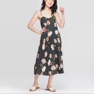 A New Day Green Floral Spaghetti Strap Dress